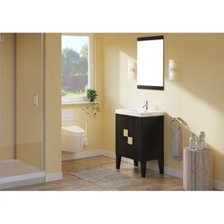 Bellaterra 25" Wood Single Sink Vanity in Black, Gray or Walnut 804366