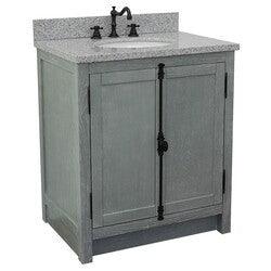 Bellaterra 31" Wood Single Vanity w/ Counter Top and Sink 400100-GYA (Gray Ash)