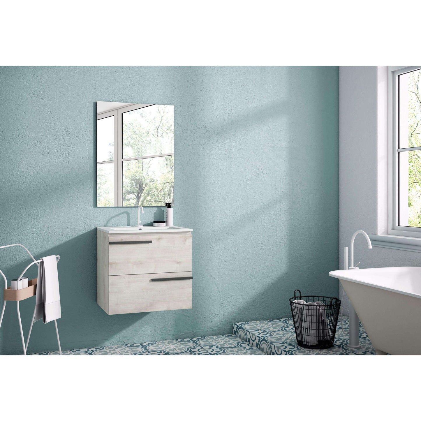 Lucena Bath Scala 40" single sink Vanity in Abedul, White or Tera - The Bath Vanities