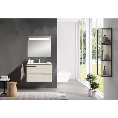 Lucena Bath Scala 24" Single Sink Vanity with Legs and Towel Bar in Abedul, White or Tera. - The Bath Vanities