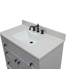 Load image into Gallery viewer, 3922-BL-FG-AQ  39 in. Single Sink Vanity in French Gray finish with Engineered Quartz Top,  up