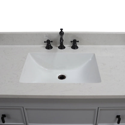 3922-BL-FG-AQ  39 in. Single Sink Vanity in French Gray finish with Engineered Quartz Top