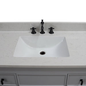 3922-BL-FG-AQ  39 in. Single Sink Vanity in French Gray finish with Engineered Quartz Top