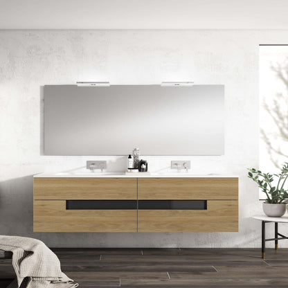 Lucena Bath Vision 80" Contemporary Wood single sink Vanity in White & White handle / Abedul & Tortora / Canela & Black / White & Black / White & Grey / Grey & White - The Bath Vanities