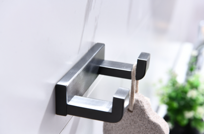 Lexora Bagno Bianca Stainless Steel Double Robe Hook