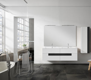 Lucena Bath Vision 64" Contemporary Wood single sink Vanity in White & White handle / Abedul & Tortora / Canela & Black / White & Black / White & Grey / Grey & White - The Bath Vanities