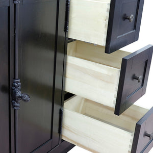 Bellaterra 400100-36L-R 36" Single Vanity - Cabinet Only - Brown Ash / Left Doors, Drawers