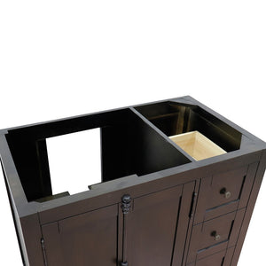 Bellaterra 400100-36L-R 36" Single Vanity - Cabinet Only - Brown Ash / Left Doors, Top