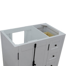Load image into Gallery viewer, Bellaterra 400100-36L-R 36&quot; Single Vanity - Cabinet Only - Glacier Ash / Left Doors, Close Top View