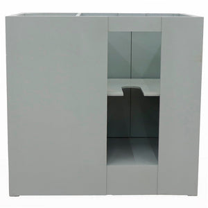Bellaterra 400100-36L-R 36" Single Vanity - Cabinet Only - Gray Ash / Left Doors, Backside