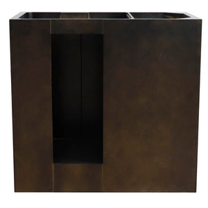 Bellaterra 400100-36L-R 36" Single Vanity - Cabinet Only - Brown Ash / Right Doors, Backside