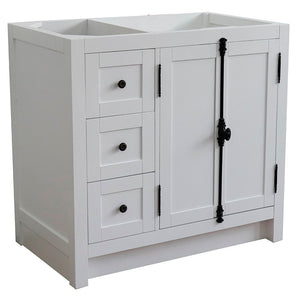 Bellaterra 400100-36L-R 36" Single Vanity - Cabinet Only - Glacier Ash / Right Doors, Front