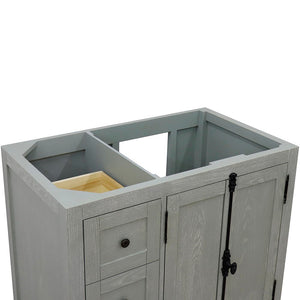 Bellaterra 400100-36L-R 36" Single Vanity - Cabinet Only - Gray Ash / Right Doors, Top Inside