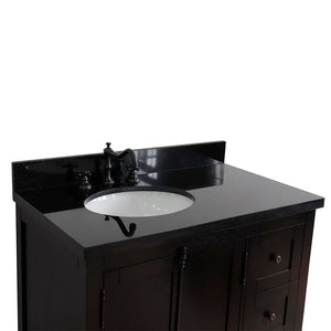 Bellaterra Brown Ash 37" Single Vanity w/ Counter Top and Left Sink-Left Doors 400100-37L-BA-BGO