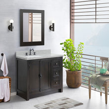 Load image into Gallery viewer, Bellaterra Brown Ash 37&quot; Single Vanity w/ Counter Top and Left Sink-Left Doors 400100-37L-BA-GYR