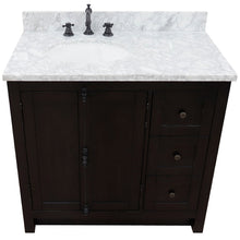 Load image into Gallery viewer, Bellaterra Brown Ash 37&quot; Single Vanity w/ Counter Top and Left Sink-Left Doors 400100-37L-BA-WMO
