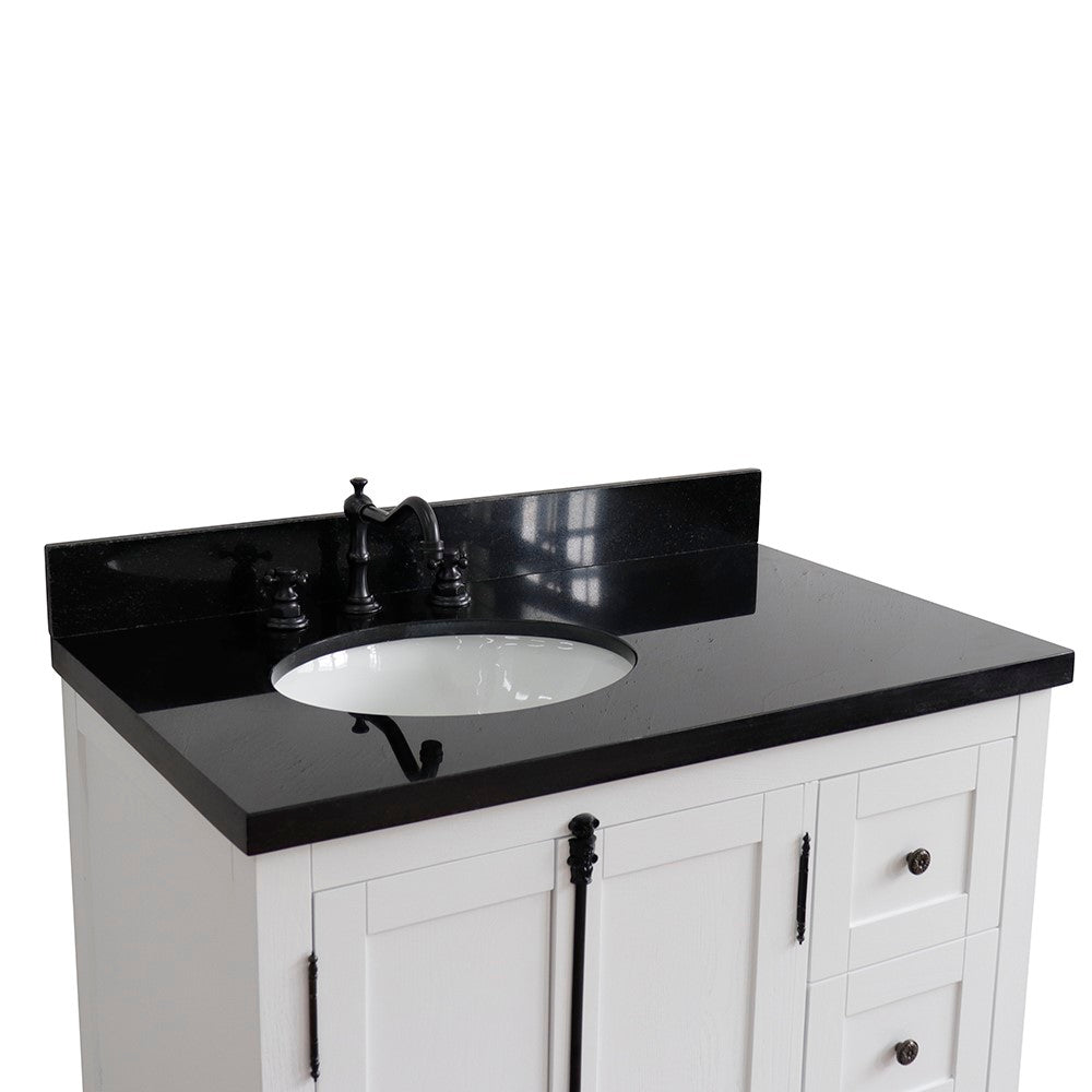 Bellaterra Glacier Ash 37" Single Vanity w/ Counter Top and Left Sink-Left Doors 400100-37L-GA-BGO