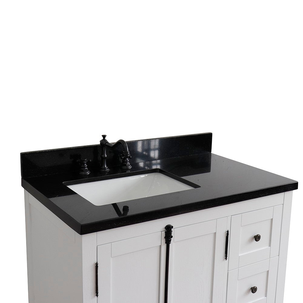 Bellaterra Glacier Ash 37" Single Vanity w/ Counter Top and Left Sink-Left Doors 400100-37L-GA-BGR