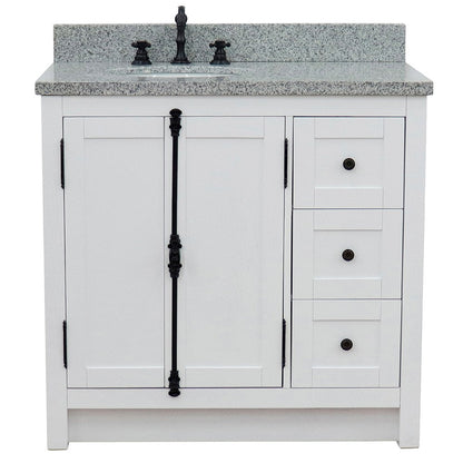 Bellaterra Glacier Ash 37" Single Vanity w/ Counter Top and Left Sink-Left Doors 400100-37L-GA-GYO