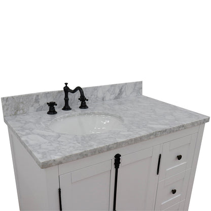 Bellaterra Glacier Ash 37" Single Vanity w/ Counter Top and Left Sink-Left Doors 400100-37L-GA-WMO