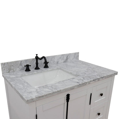 Bellaterra Glacier Ash 37" Single Vanity w/ Counter Top and Left Sink-Left Doors 400100-37L-GA-WMR