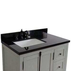 Bellaterra Gray Ash 37" Single Vanity w/ Counter Top and Left Sink-Left Doors 400100-37L-GYA-BGR