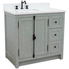 Load image into Gallery viewer, Bellaterra Gray Ash 37&quot; Single Vanity w/ Counter Top and Left Sink-Left Doors 400100-37L-GYA-WER