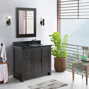 Bellaterra Brown Ash 37" Single Vanity w/ Counter Top and Right Sink-Right Doors 400100-37R-BA