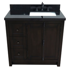 Load image into Gallery viewer, Bellaterra Shlomo - to Split Brown Ash 37&quot; Single Vanity w/ Counter Top and Right Sink-Right Doors 400100-37R-BA-BGR