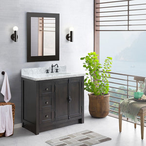 Bellaterra Brown Ash 37" Single Vanity w/ Counter Top and Right Sink-Right Doors 400100-37R-BA