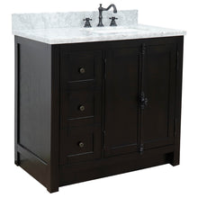 Load image into Gallery viewer, Bellaterra Shlomo - to Split Brown Ash 37&quot; Single Vanity w/ Counter Top and Right Sink-Right Doors 400100-37R-BA-WMR