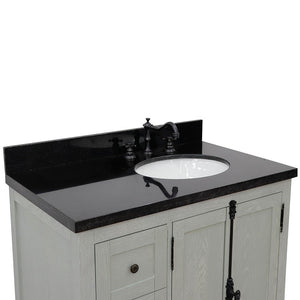 Bellaterra Gray Ash 37" Single Vanity w/ Counter Top and Right Sink - Right Doors 400100-37R-GYA-BGO
