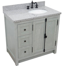 Load image into Gallery viewer, Bellaterra Gray Ash 37&quot; Single Vanity w/ Counter Top and Right Sink - Right Doors 400100-37R-GYA-GYO