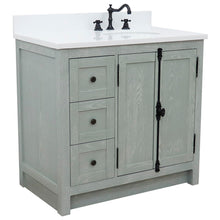 Load image into Gallery viewer, Bellaterra Gray Ash 37&quot; Single Vanity w/ Counter Top and Right Sink - Right Doors 400100-37R-GYA-WEO
