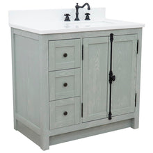 Load image into Gallery viewer, Bellaterra Gray Ash 37&quot; Single Vanity w/ Counter Top and Right Sink - Right Doors 400100-37R-GYA-WER