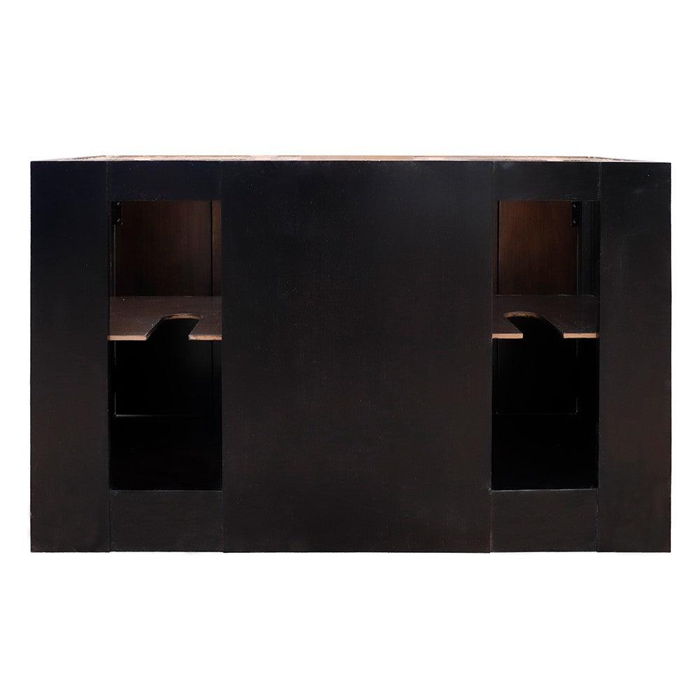 Bellaterra 55" Double Vanity with Counter Top and Rectangle Sink 400100-55, Brown Ash / Black Galaxy Granite