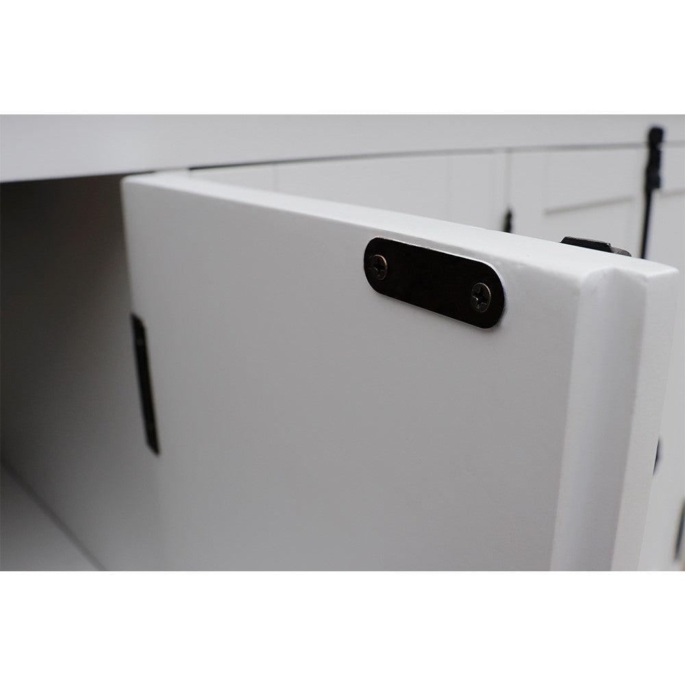 Bellaterra 55" Double Vanity with Counter Top and Rectangle Sink 400100-55, Glacier Ash / Black Galaxy Granite
