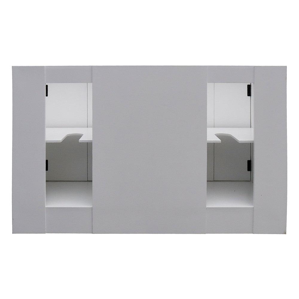 Bellaterra 55" Double Vanity with Counter Top and Rectangle Sink 400100-55, Glacier Ash / White Carrara Marble