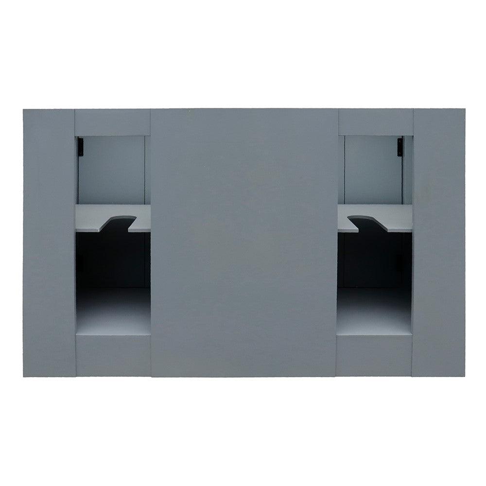Bellaterra 55" Double Vanity with Counter Top and Rectangle Sink 400100-55, Gray Ash / Black Galaxy Granite