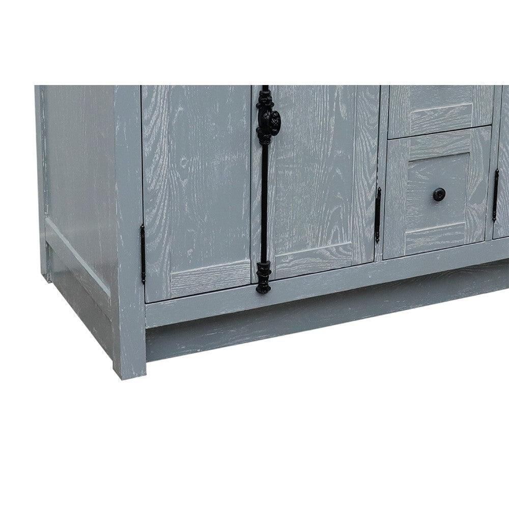 Bellaterra 55" Double Vanity with Counter Top and Rectangle Sink 400100-55, Gray Ash / Gray Granite
