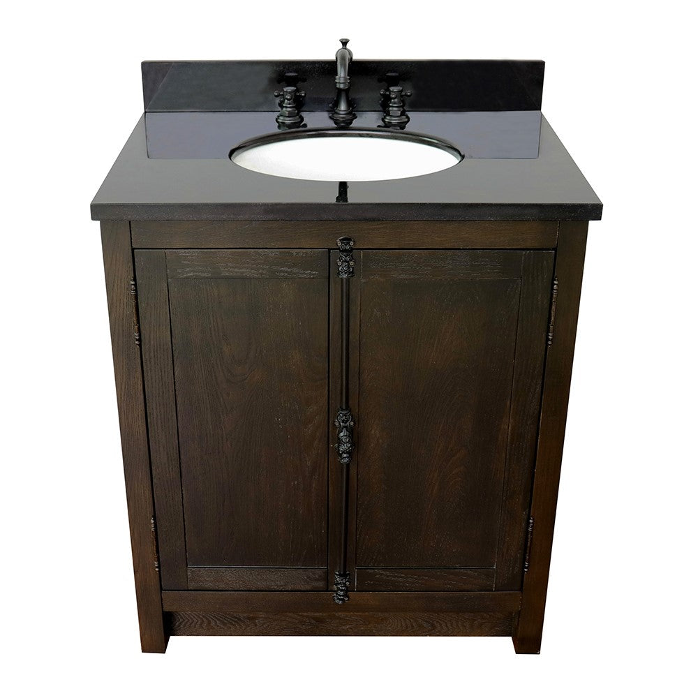 Bellaterra 400100-BA-BGO 31" Wood Single Vanity w/ Counter Top and Sink (Brown Ash)