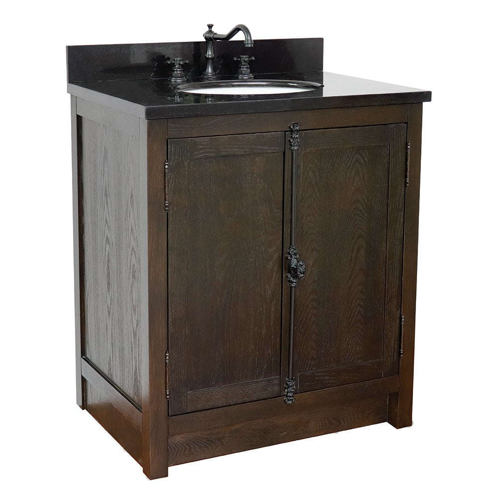 Bellaterra 400100-BA-BGO 31" Wood Single Vanity w/ Counter Top and Sink (Brown Ash)