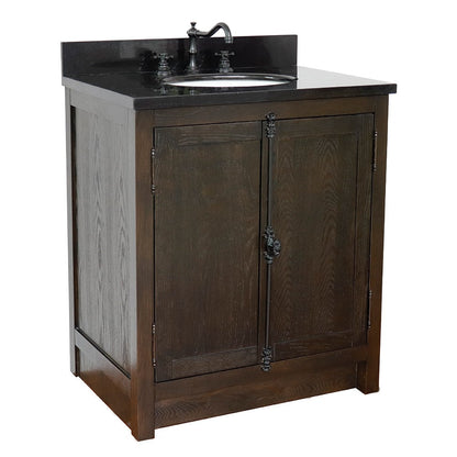 Bellaterra 400100-BA-BGO 31" Wood Single Vanity w/ Counter Top and Sink (Brown Ash)