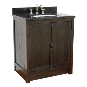 Bellaterra 400100-BA-BGR 31" Wood Single Vanity w/ Counter Top and Sink (Brown Ash)