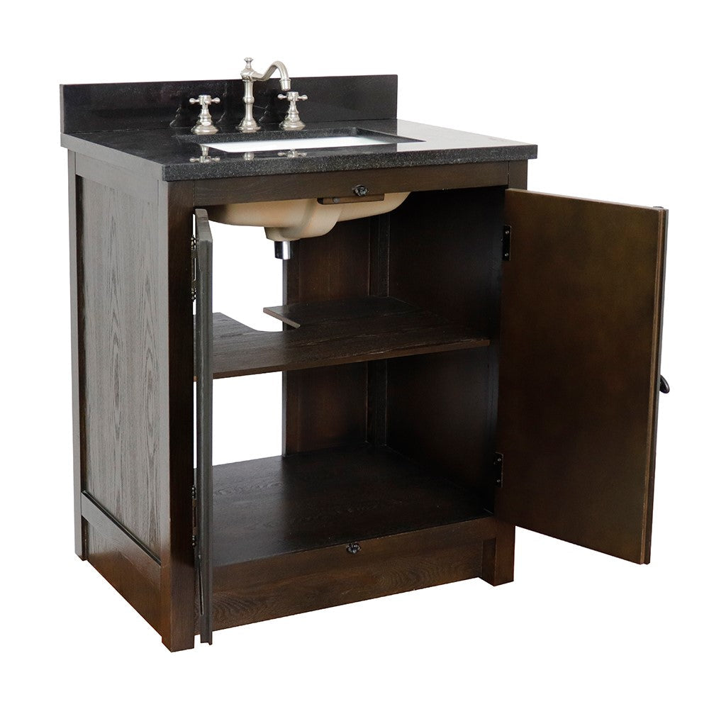 Bellaterra 400100-BA-BGR 31" Wood Single Vanity w/ Counter Top and Sink (Brown Ash)