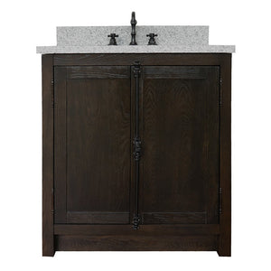 Bellaterra 400100-BA-GYO 31" Wood Single Vanity w/ Counter Top and Sink (Brown Ash)