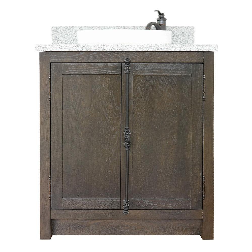 Bellaterra 400100-BA-GYRD 31" Wood Single Vanity w/ Counter Top and Sink (Brown Ash)