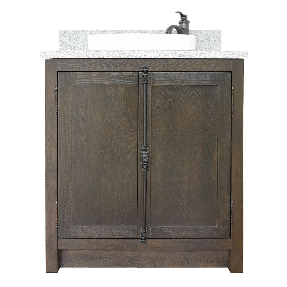 Bellaterra 400100-BA-GYRD 31" Wood Single Vanity w/ Counter Top and Sink (Brown Ash)