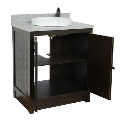 Bellaterra 400100-BA-GYRD 31" Wood Single Vanity w/ Counter Top and Sink (Brown Ash)