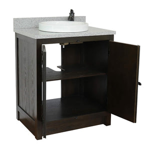 Bellaterra 400100-BA-GYRD 31" Wood Single Vanity w/ Counter Top and Sink (Brown Ash)